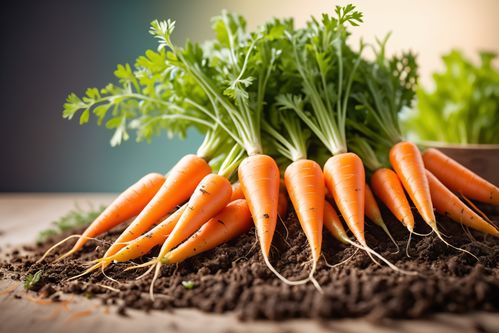 土壤的馈赠 一张成熟胡萝卜摄影图的农业美学